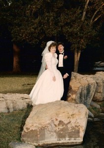 My husband and me on our wedding day