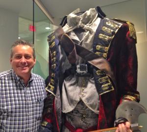 Bart next to the Headless Horseman costume from Sleepy Hollow